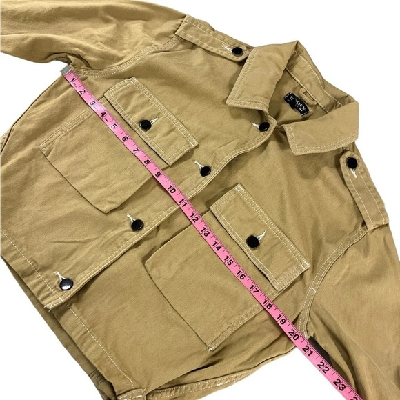 Topshop Cropped Jacket Mustard Yellow - Picture 4 of 10